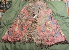 NWT “RAJ” INDIAN TUNIC (OPEN FRONT) WOMEN’S beach ONE-SIZE FRINGE ROBE India