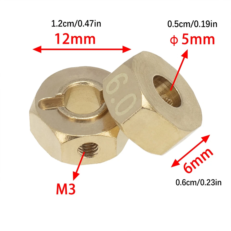 12mm Widen Wheel Hex Hub for Axial SCX10 90046 RR10 RGT 86100 MST 1/10 RC Car f - Image 2 of 4