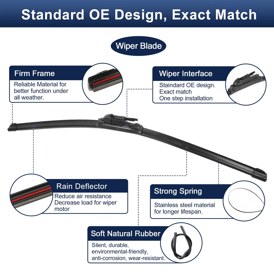 Limpiaparabrisas delantero mejorado 26"+15" para Chevrolet Caprice 2011-2017 Foto 4 de 4