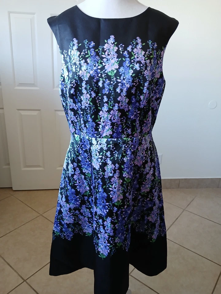 Vestido para mujer Alex Marie línea A negro y púrpura sin mangas talla 10 fiesta cóctel Foto 2 de 4