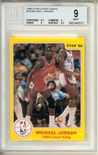 Michael Jordan 1986 Star Court Kings #18 XRC Rookie Card Vintage NBA BGS 9. rookie card picture
