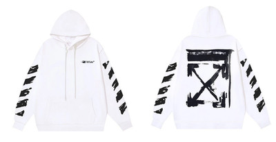 Off White Arrows Graphic Hoodie White Reprint Streetwear Cotton Pullover S-5XL