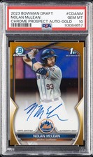 2023 BOWMAN DRAFT CHROME PROSPECT AUTO GOLD REFRACTOR NOLAN MCLEAN 5/50 PSA 10