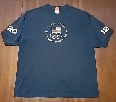 2012 United States Olympic Committee Team USA Double-Sided 2XL Navy Shirt Rare