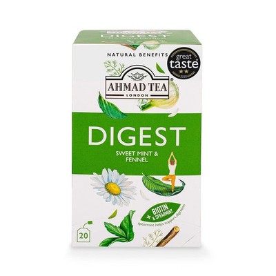 Ahmad Tea Digest Herbal Tea Bags 20 Count Mint Licorice Fennel Naturally Decaf
