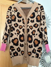 Women’s Leopard Print Button Up Cardigan One Size