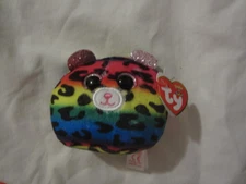 NWT Ty Dotty Rainbow Leopard 3 in Cat Mini Plush Toy Squish A Boos  Beanie Baby