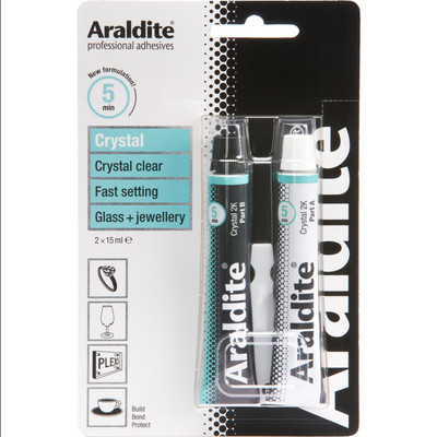 Araldite Crystal 2 x 15 ml Tuben klar Epoxy Power Sekundenkleber
