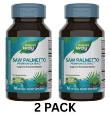 2 Pack Nature's Way Saw Palmetto Extract Prostate Health 60 Ct Exp 01/28