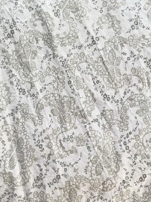 Simply Shabby Chic Ditsy Floral Lace White Gray Beige Flat Sheet FULL Queen King