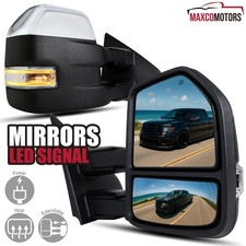 Tow Mirrors Fits 2007-2014 Ford F150 Chrome Power Heated Telescopingled Signal