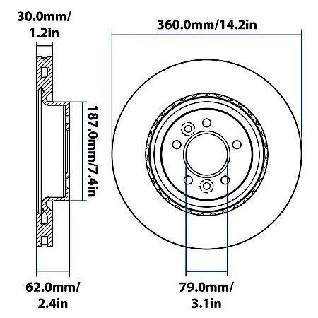 Rotor de freno Carquest Premium YH200950P - Land Rover 06-17 Foto 4 de 4