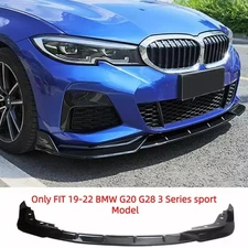 For BMW G20 330i M340i M Sport 2019-22 GT Style Gloss Black Front Bumper Lip Kit