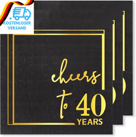 20 Stk Servietten 40 Geburtstag Deko, 25X25Cm Servietten 40. Geburtstag Frauen M