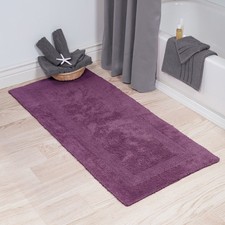 Reversible Long Bath Mat - 60x24-Inch Plush Cotton Bathroom Runner - Machine ...