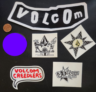 VOLCOM Surf Snowboard BMX Skateboard 5 Sticker Set Flawless NEW old stock #3