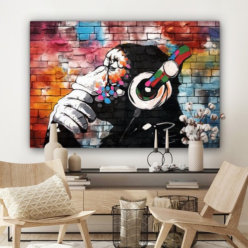 Leinwand Bilder Wanddekoration Gemälde Wohnzimmer Kopfhörer-Affe - Bild 6 von 26