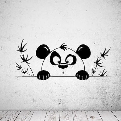 Wandtattoo Panda-Baby - Aufkleber MATT