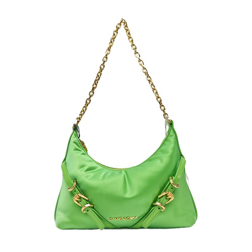 【Authentic】 GIVENCHY Voyou Green Silk Handbags (DDP)
