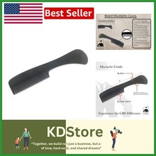 Pocket-Sized Black Handmade Mustache Beard Comb, Plastic, 3 Inch, Fine Toothed