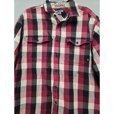 Gander Mountain Guide Series Men Plaid Flannel Long Sleeve Button Shrt 2XLRedBlk