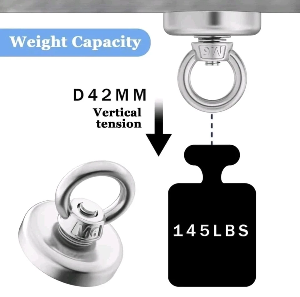 Super Strong Neodymium Fishing Hook Heavy Duty Rare Earth Neodymium with Counter - image 4 of 4
