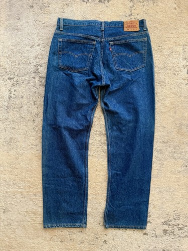 Vintage Levi's 501 Mens 38x30 Jeans Straight Leg Button Fly Blue Fuzzy USA 0115