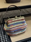 NWT COACH MULTICOLOR STRAW LARGE KISSLOCK 27 BAG CDZ29