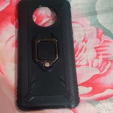 Black Rugged Plastic Hard Back Case with Kickstand, Durable Protective Cover