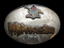 NC11170 VINTAGE 1970s  ANHEUSER-BUSCH CLYDESDALES  BEER BELT BUCKLE
