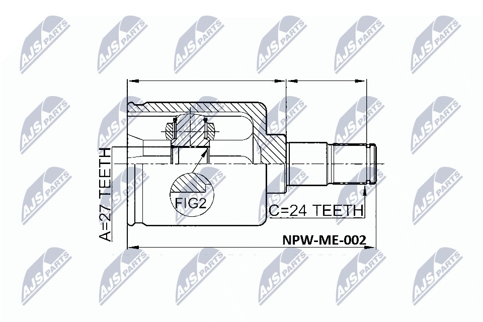 NPW-ME-002 NTY Joint Kit, drive shaft for MERCEDES-BENZ - Image 5