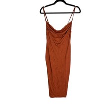 NWOT ASOS Cami Cowl Neck Midi Dress Chocolate Brown - Size 4