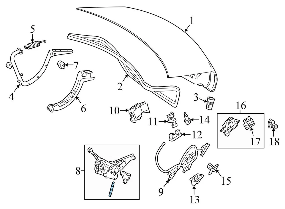 Mercedes-Benz S400 2015 - unidad de transmisión con tapa de maletero motor 2228200442 Foto 3 de 4