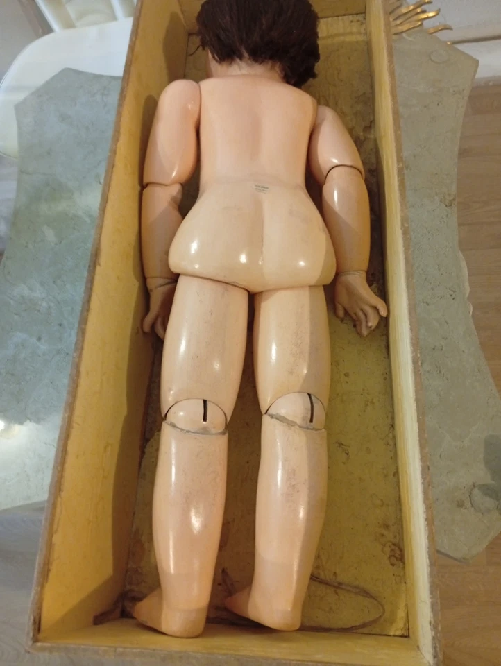 Poupée Ancienne Tête Porcelaine Jumeau Corps Boite Robe Jumeau Tête SFBJ t 15 - Photo 2/4