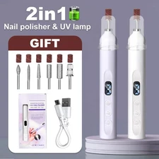 Cordless Electric Nail Drill Kit–Portable E-File w/ Bits for Acrylic & Gel Nails