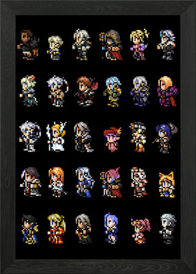 Final Fantasy XIV Pixel gerahmtes Wandbild Poster Leinwanddruck Bild