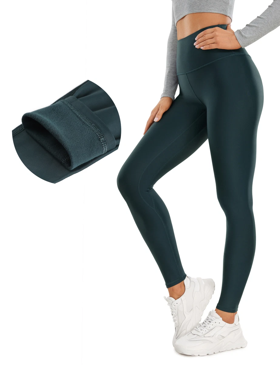 HUGE SPORTS Women's Fleece Thermal Leggings with Pocket Winter High Waist  Running Yoga Pants Workout Tights Black XL