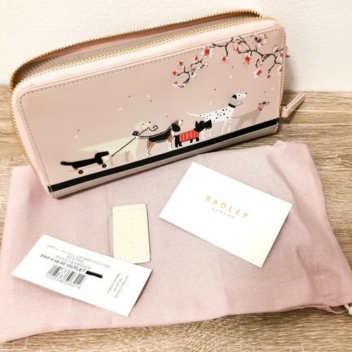 Radley & Friends Large Zip Around Leather Matinee Purse / Wallet in Pink New - Picture 6 of 6