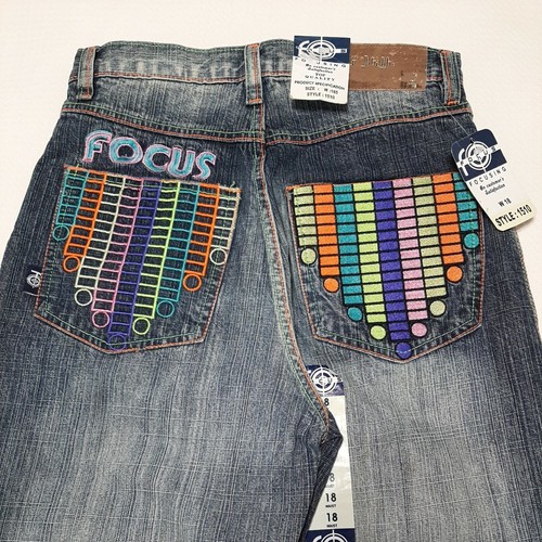 Focus Denim Jeans Girls Size 18 (29 X 28)  Style 1510, Brand New, Bling!  [CB20] - Picture 1 of 9