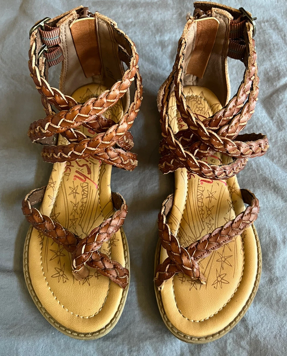Girls size 13 Blowfish Malibu Strappy Gladiator Sandals Brown