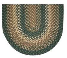  HUNTER GREEN BASKET WEAVE BRAIDED AREA RUGS By COLONIAL RUG--MANY SIZES!