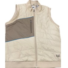 Caterpillar Cat Women’s Workwear Tan Puffer Vest Size X Large Inside Pocket