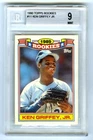 KEN GRIFFEY JR.~RARE 1990 TOPPS GLOSSY 1989 ROOKIES BGS-9 MINT GRADED CARD #11
