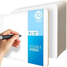 Personal White Boards 10 Pack 9x12 Double Sided for Classroom Office Desk Use
