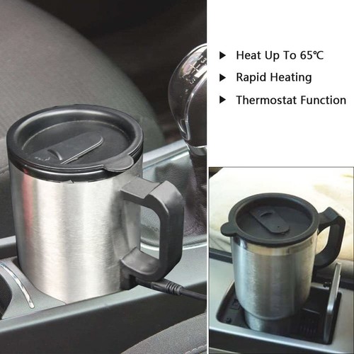 Portable 12V Car Electric Kettle Boiler Stainless Steel Heating Travel Cup X0D6 - Picture 4 of 12