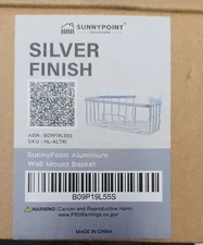 SunnyPoint RustProof Aluminum Wall Mount Shower Caddy Basket Shelf