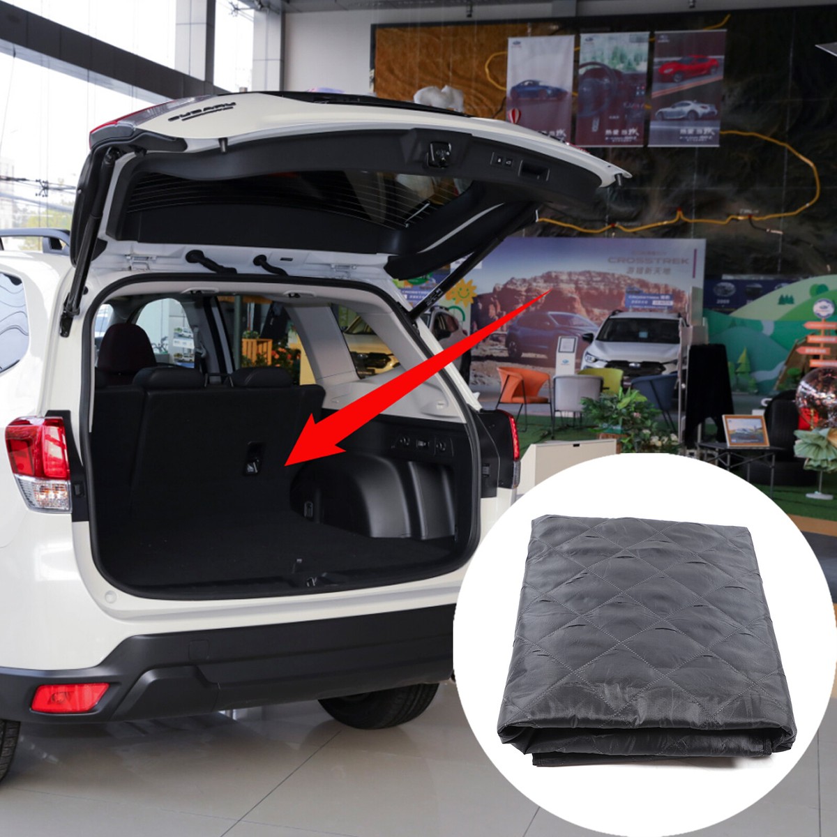 US Flag Dog Car Trunk Mat Hammock Pet Seat Cover For Subaru