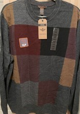 Dockers Gray Men's Color Blocks Crew Neck Sweater Size XL Extra Soft New