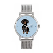 Toff London TLWS-27039 Ladies Black Dachshund Dog Watch