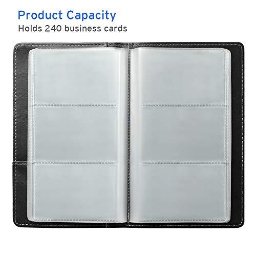 Sooez Leather Professional Business Card Book Holder Organizer, 240 Card Black - Bild 3 von 7